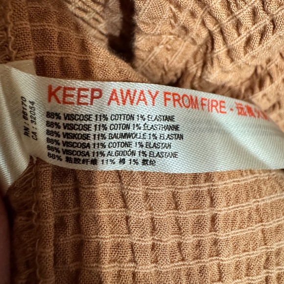 Free people large Laila dress natural cutout rutched in iced chai waffle - Picture 6 of 6